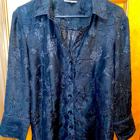 Coldwater Creek Button Down Floral Lightweight Top - Picture 1 of 6